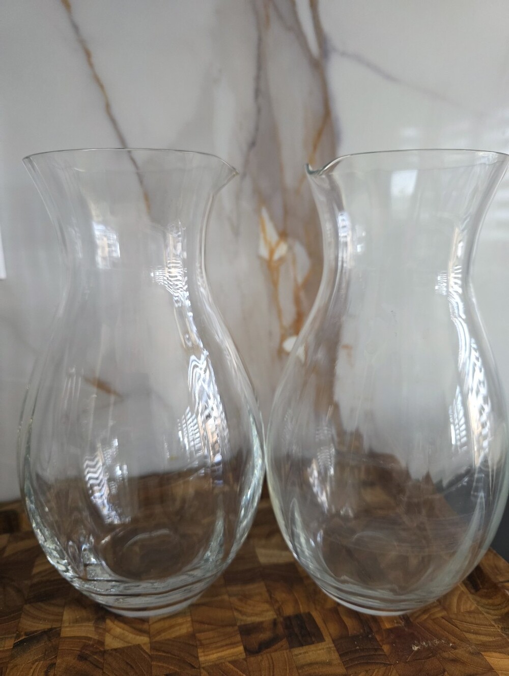 Clear Glass Vase - Elegant Home Accent Set of 2 - 9"